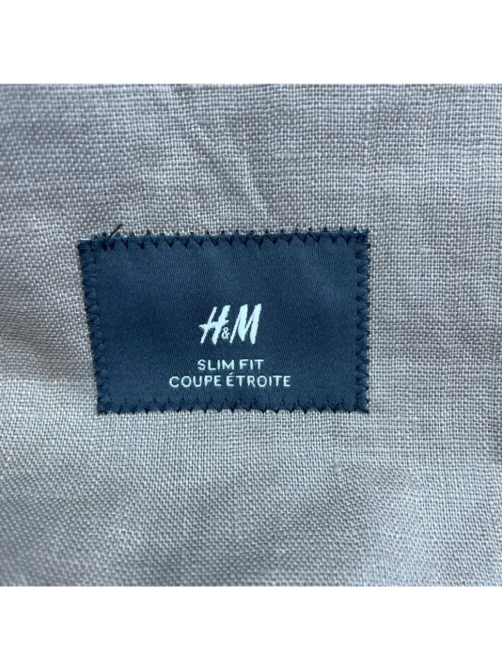 H&M Men's 100% Linen Slim Fit 2-Button Blazer Beige • 34R